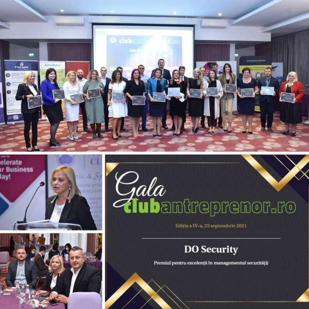 În cadrul Galei Club Antreprenor 2021 a fost decernat "Premiul pentru excelență în managementul securității" companiei DO SECURITY