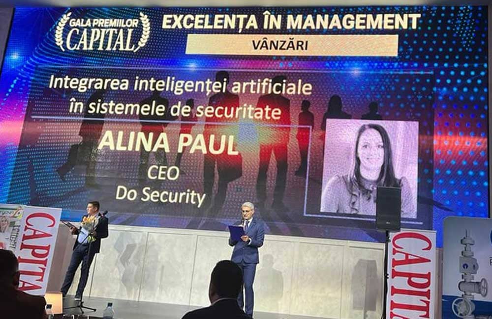 Alina Paul, CEO DO SECURITY, Premiu de Excelență în cadrul Galei Top 100 Manageri organizată de CAPITAL